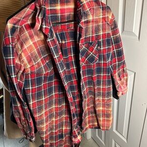 Active USA Red and Blue Plaid Shirt
